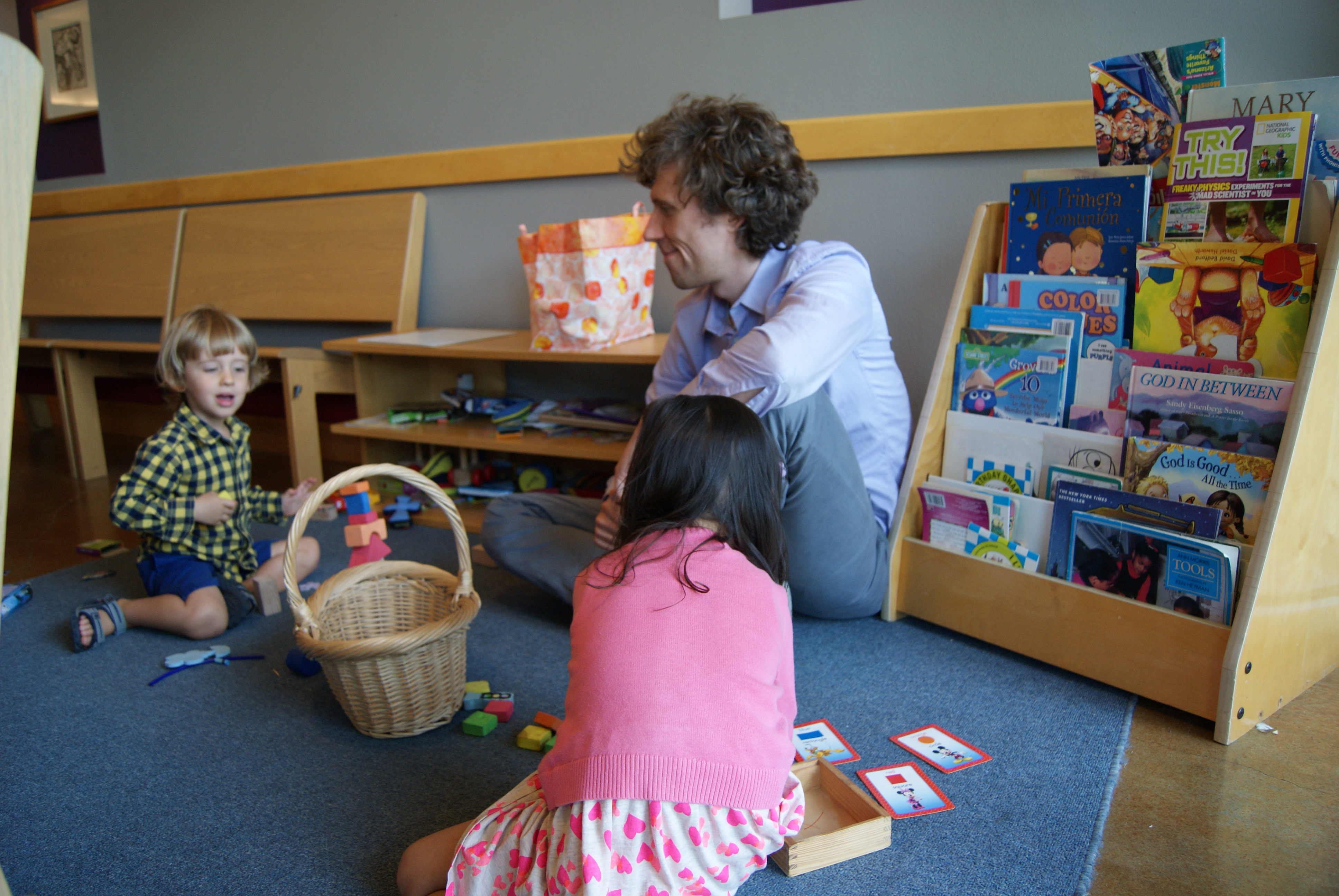 Child and teacher at Godly Play