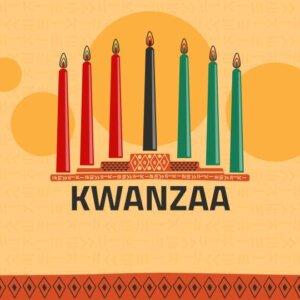 Kwanzaa kinara and candles